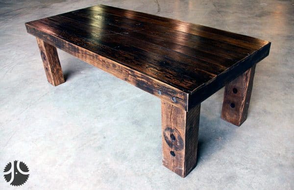 Frederick style farmhouse solid oak dining table reclaimed wood Grain Designs Fargo