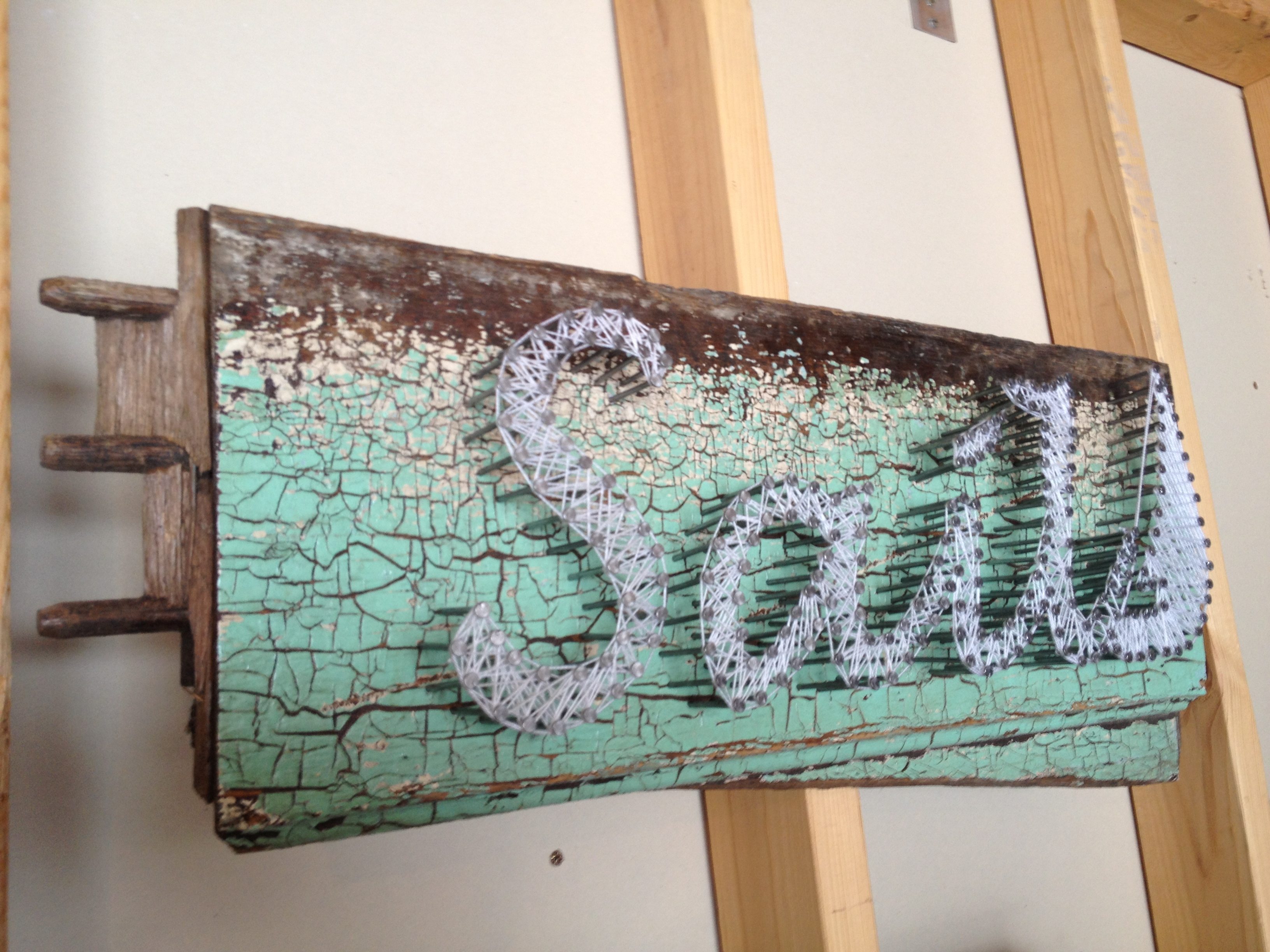 Reclaimed Wood Door Frame Nail Sail Typography