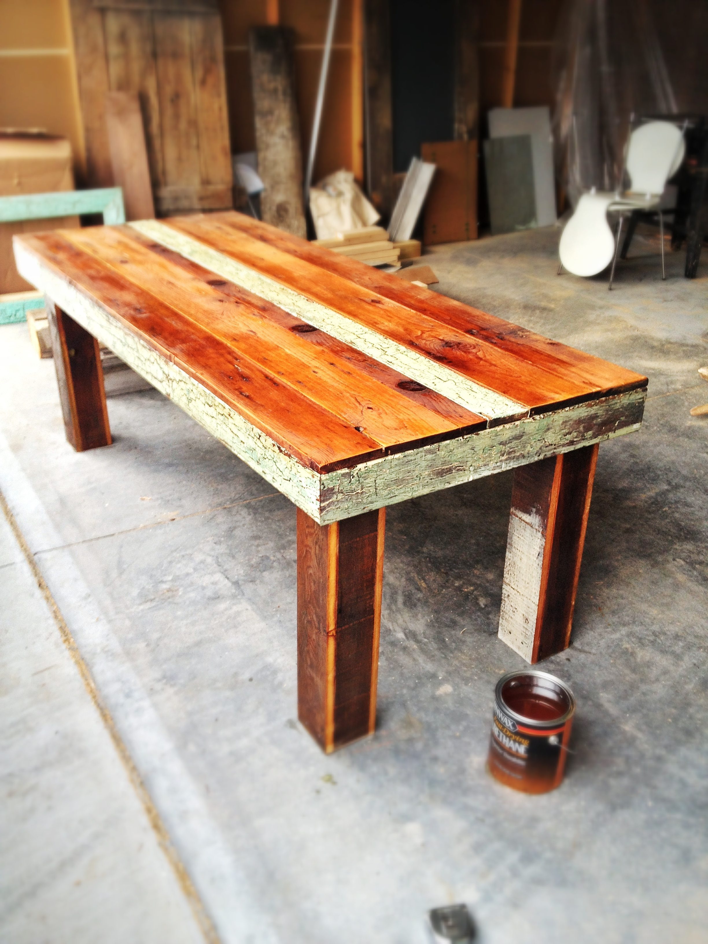 Reclaimed Wood Trim Dining Table