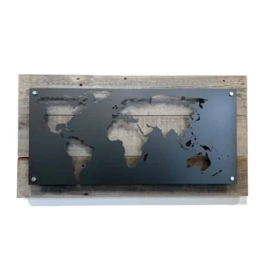 Wood and Metal World Map