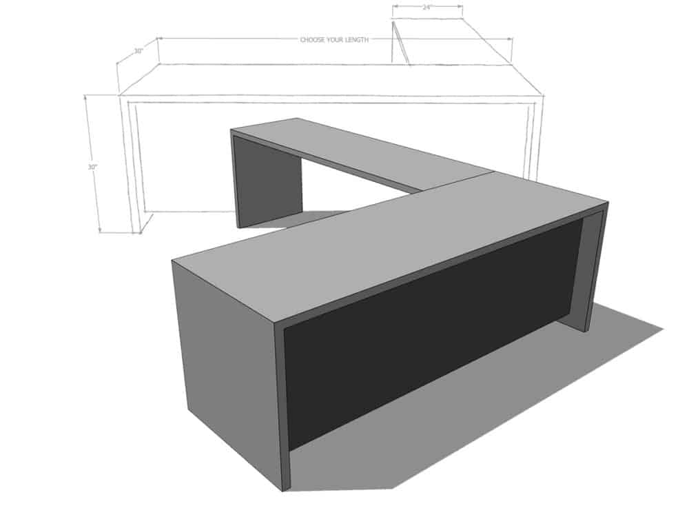 Wood L Shaped Desk Graphic