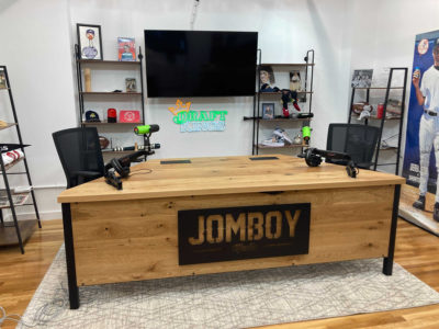 JomBoy Media Custom Wood Podcast Desk
