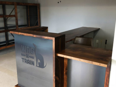 Metal and Wood Retail Veterinary Reception Desk