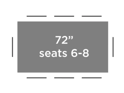 A 72" rectangular dining table is a great option for you to seat 6-8 people.