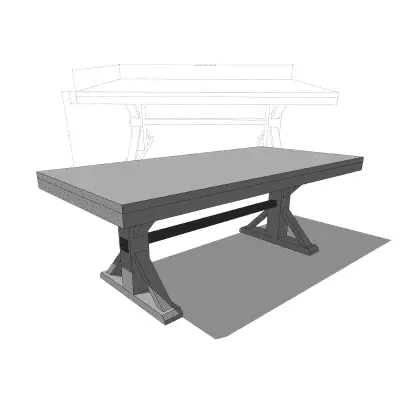 wood and metal trestle